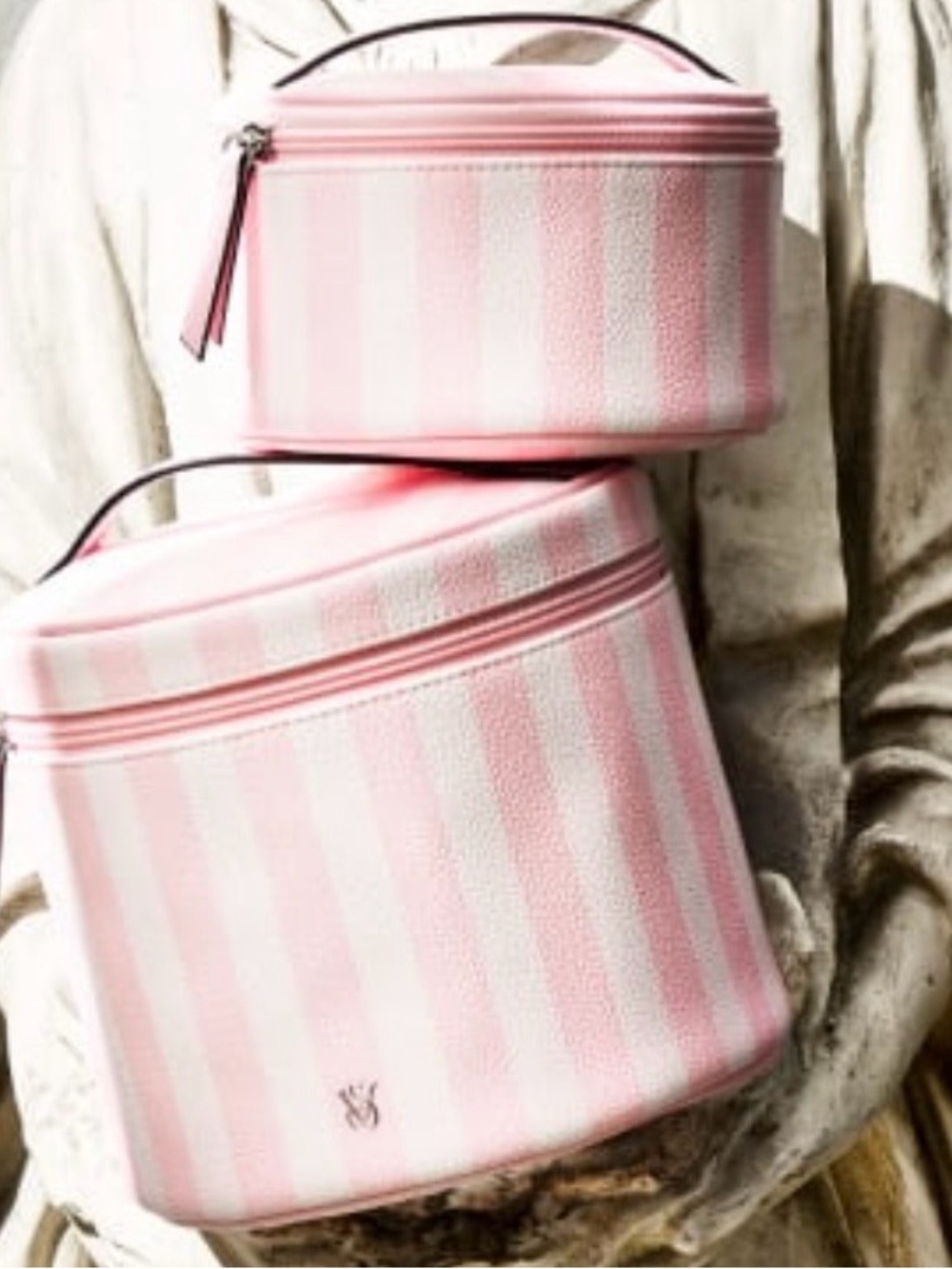 Victoria’s Secret Makeup Bag Set of Two Pink/White
